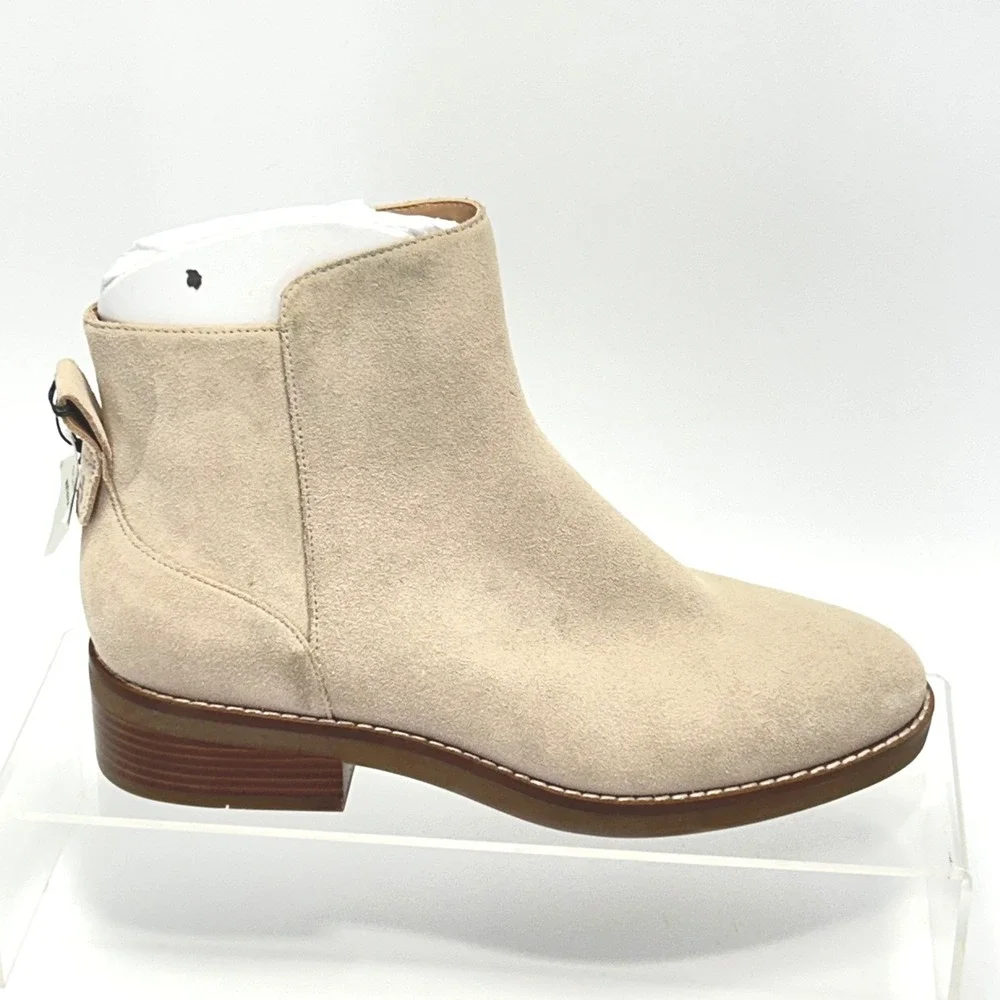Cole Haan Grand OS‎ Size 7 Suede Ankle Booties Beige Waterproof Boots NEW $298